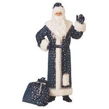 Маскарадный костюм Дед Мороз, плюш синий, р.54-56 (P184-1-54-56 BIT(2))