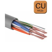 Кабель BaseLevel U UTP витая пара категории 5e, 4 пары, 24AWG, медь, для внутренней прокладки, PVC, серый, 305м