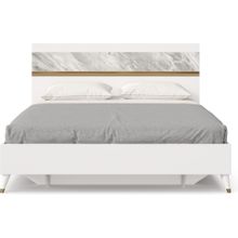 Алмаз. Любимый дом СГ Айла Кровать 1600 с кроватным основанием (Белый Статуарио, исполнение 1)