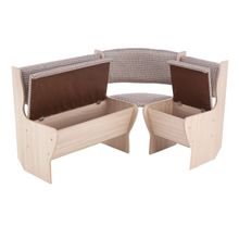 Кухонный уголок А-5 1180х1620х820 ясень шимо светлый Рогожка темная
