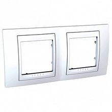Рамка 2 поста UNICA ХАМЕЛЕОН, горизонтальная, белый |  код. MGU6.004.18 |  Schneider Electric