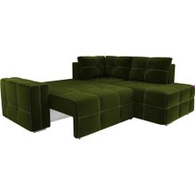 Смарт Диван угловой Леос micro-velvet Green еврокнижка