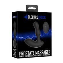 Черный массажер простаты с электростимуляцией и пультом ДУ Prostate massager (206508)