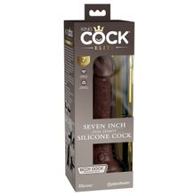 Коричневый фаллоимитатор 7  Silicone Dual Density Cock - 21 см.