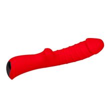 Красный вибромассажер 5  Silicone Wild Passion - 19,1 см. (244384)