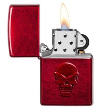 Зажигалка красная глянцевая Zippo Doom с покрытием Candy Apple Red