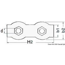 Osculati SS double clamp 4 mm, 04.512.04