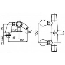 Смеситель Jacob Delafon Elevation E18875-CP для ванны с душем