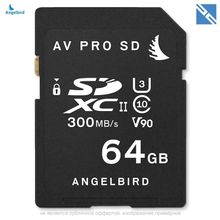 Карта памяти Angelbird 64GB SDXC AV Pro UHS-II 2000x  AVP064SD