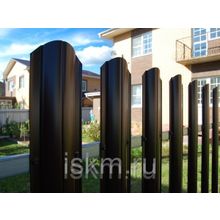 Евроштакетник 120 мм зеленый RAL 6005 круглый двусторонний полимер