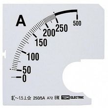 Шкала Ш72  250 5А-1,5 (для А72 Х 5А) |  код. SQ1102-0197 |  TDM