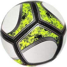 Мяч футбольный р.5 бело-салатовый-неоновый. Ручная сшивка