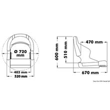 Osculati Padded seat H52 to be coated, 48.410.12