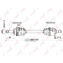 Привод В Сборе | Перед Лев| Hyundai Santa Fe (Sm) 2.0-2.7 00-06   + Abs   At Mt   = Fr Lh LYNXauto арт. CD1058A