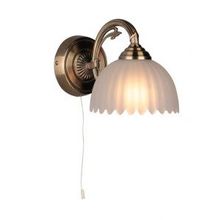 Бра декоративное с выключателем OML-311 античная латунь белый E27 1*60W 220V арт.OML-31101-01