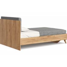 Алмаз. Любимый дом Марта-2 Кровать 1200 (с КО и мягкой накладкой, каретная стежка Capri 24) (Дуб Золотой Серый)