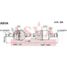 Привод В Сборе | Прав | Mitsubishi  Lancer Cs3a  Cs5ar  Cs6a  Cs9a 25*960*25 Мм ASVA арт. MTR808