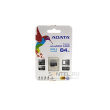 AUSDX64GUICL10-R, карта памяти Micro SDXC 64GB UHS-1, без адаптера, A-DATA