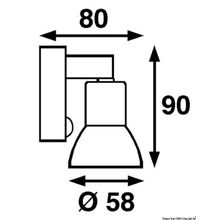 Osculati Applique ABS bianca LED a snodo, 13.866.80