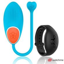 DreamLove Голубое виброяйцо с черным пультом-часами Wearwatch Egg Wireless Watchme (голубой)