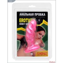 Eroticon Розовая анальная пробка анатомической формы - 13 см. (розовый)