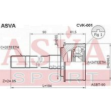 Шрус Внешний Kia  Sportage Бензин (Корея Не Вакуумная Муфта До 2000года) 24*65 ASVA арт. CVK001