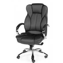 Кресло офисное VERSA BLACK Верса (black) сталь + хром черная экокожа