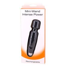 Seven Creations Черный мини-вибромассажер MINI WAND INTENSE POWER - 13,5 см.