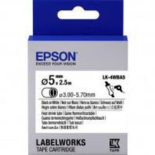 EPSON LK-4WBA5 картридж с лентой шириной 12 мм, чёрный шрифт на белом фоне