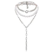 Многослойное колье с барочным жемчугом (арт. 83498-4)