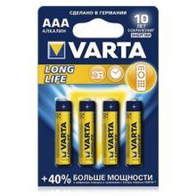 Батарейка AAA VARTA LR03 4BL LONGLIFE, щелочная, 4 шт, в блистере (4103-113)