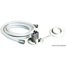 Osculati Push-button shower white finish PVC hose 2.5 m Flat mounting, 15.242.00