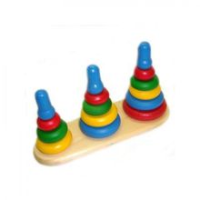 Развивающая игрушка Пирамидка Больше-меньше, разноцветная, 3+