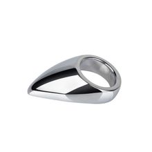 Эрекционное кольцо с металлическим языком Teadrop (размер S) Серебристый