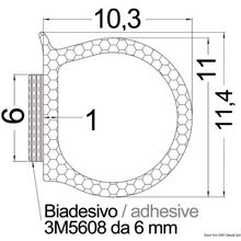 Osculati Self-adhesive silicon white profile, 44.490.11