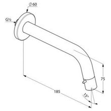 Излив для ванны Kludi Bozz (380180530) (185 мм)