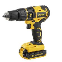 Дрель акк STANLEY SBH 20 S2K, 18В Бесщеточная ударная дрель-шуруповерт 55 Нм, 2 бат. Li-Ion 1.5 Ач, кейс