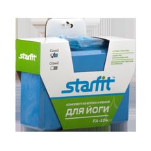 STARFIT Комплект из блока и ремня для йоги FA-104, синий