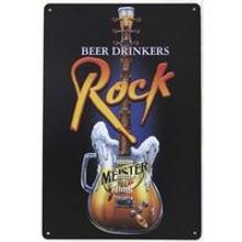 Металлическая табличка эмалировонная ROCK BEAR DRINKERS 20 х 30 см