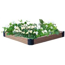 Ограждение для грядки GardenDreams из ДПК, высота 15 см, 1,2х1,2 м, готовый комплект (4 доски, 4 петли)