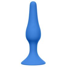 Lola toys Синяя анальная пробка Slim Anal Plug Large - 12,5 см. (синий)