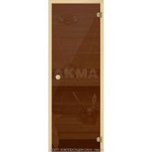 Дверь для сауны "Акма" 0,7х1,9 стекло 6 мм. бронза ручка кноб коробка осина