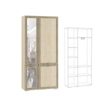 DOMANI ЛШ-9 Шкаф комбинированный с зеркалом Ливорно, Сонома ID - 301256