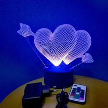 ДИЗАЙНЕРСКИЙ Светильник 3D - Сердце со стрелой