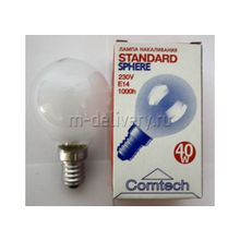 Лампа накаливания Standart Е-14 40W шарик прозрачный