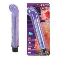 Seven Creations Водонепроницаемый фиолетовый массажер G-точки SLIM JELLY G-SPOT VIBRATOR - 15,2 см.