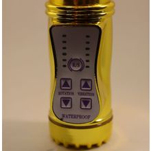 Золотистый вибратор с 24 видами вибрации и ротации - 21 см. золотистый