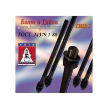 М16x900. Болт фундаментный прямой тип 5 сталь 35Х ГОСТ 24379. 1-80.