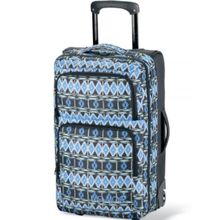 Женская дорожная сумка для ручной клади Dakine Womens Carryon Roller 36L MeriDian чёрная с серым и голубым узором