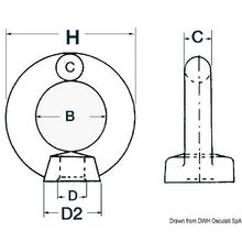 Osculati Female forged eyebolt AISI316 12 mm, 39.159.12